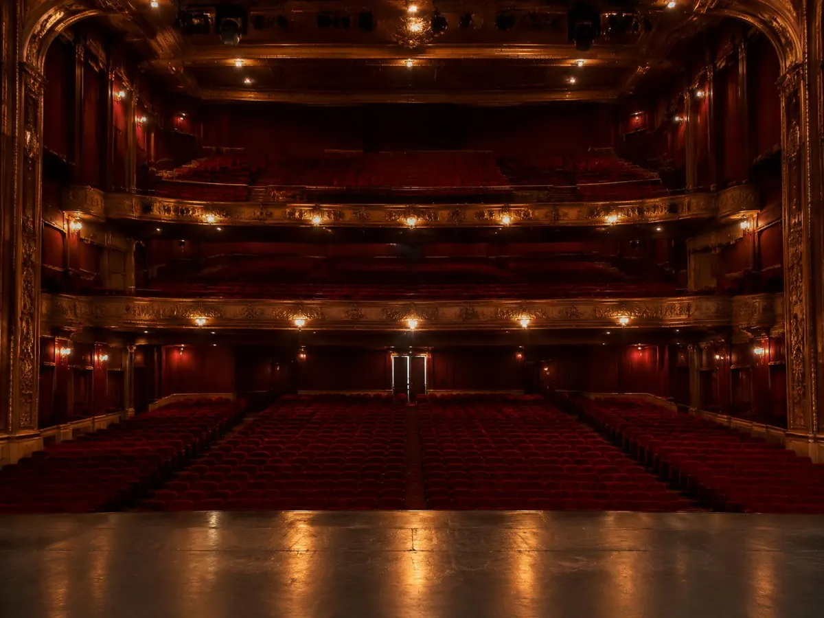 A detailed spreadsheet of financial data and Broadway theater seating charts.